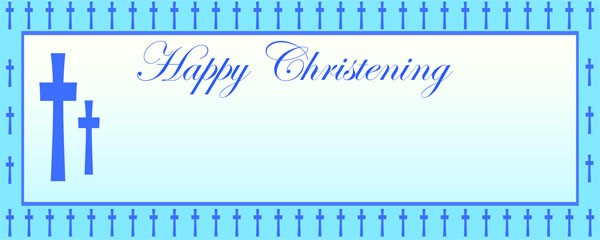 Happy Christening Blue Cross Small Personalised Banner - 4ft x 2ft