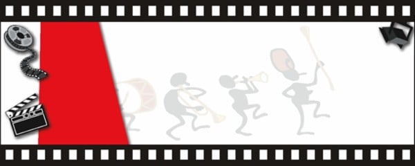 Clapperboard and Film Reel Medium Personalised Banner - 6ft x 2.25ft