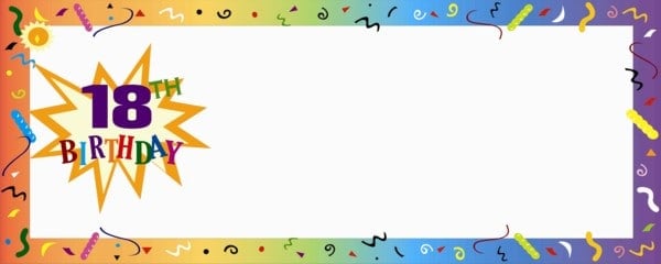 Happy 18th Birthday Confetti Small Personalised Banner - 4ft x 2ft