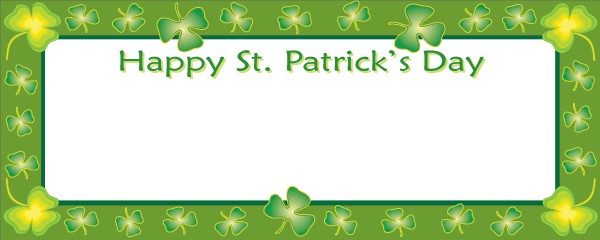 Happy St Patricks Day Shamrocks All Over Personalised Banne