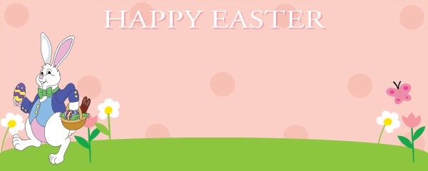 Happy Easter Bunny with Basket Personalised Banner