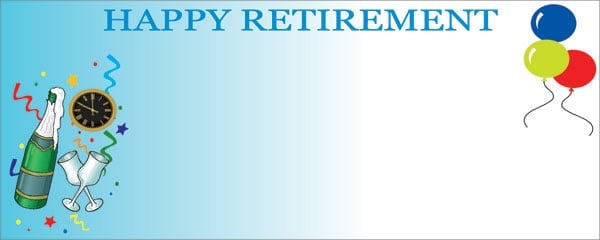 Happy Retirement Blue Large Personalised Banner - 10ft x 4ft
