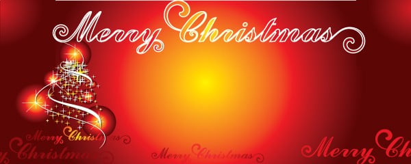 Merry Christmas Traditional Design Medium Personalised Banner - 6ft x 2.25ft
