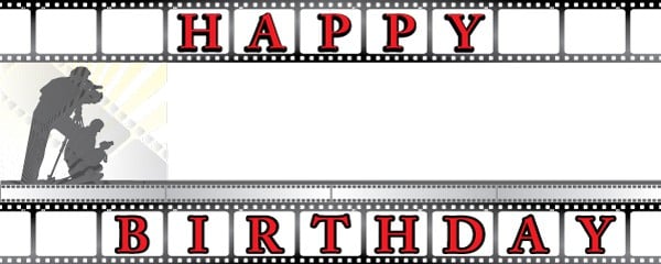 Happy Birthday Film and Camera Design Small Personalised Banner - 4ft x 2ft