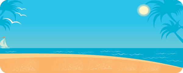 Sunset on the Beach Design Small Personalised Banner - 4ft x 2ft
