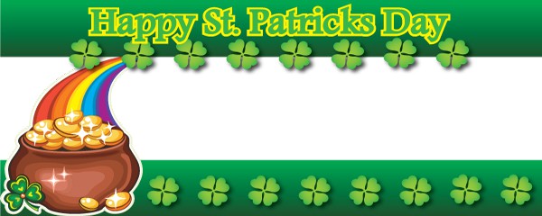 Happy St Patricks Day Gold & Rainbow Design