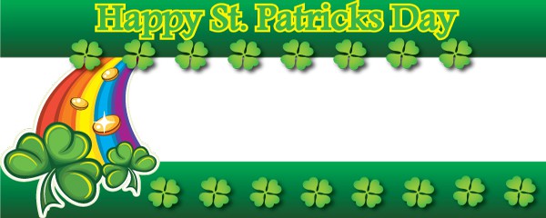 Happy St Patricks Day Rainbow & Shamrock Design