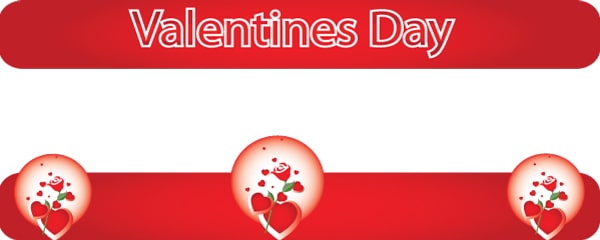 Valentine's Day Roses Design Small Personalised Banner - 4ft x 2ft