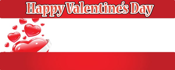 Happy Valentine's Day Design Small Personalised Banner - 4ft x 2ft