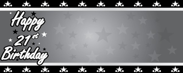 Happy 21st Birthday Faded Stars Design