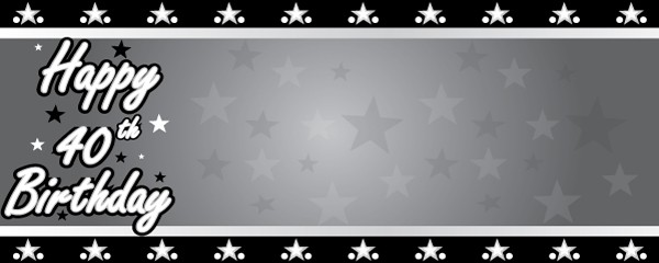 Happy 40th Birthday Faded Stars Design