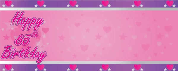 Happy 65th Birthday Faded Hearts Design 