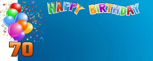 Happy 70th Balloon & Confetti Design