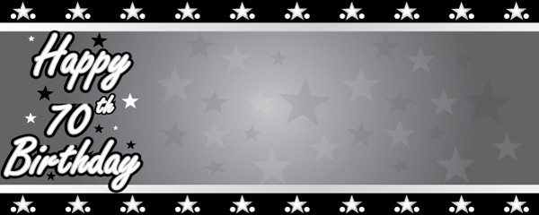 Happy 70th Birthday Faded Stars Design 