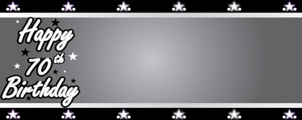 Happy 70th Birthday Silver Stars Design 