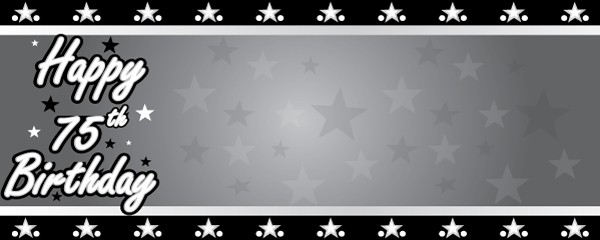Happy 75th Birthday Faded Stars Design 