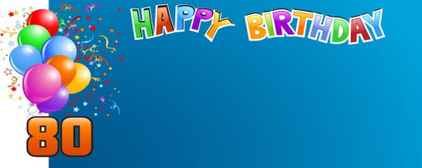 Happy 80th Balloon & Confetti Design