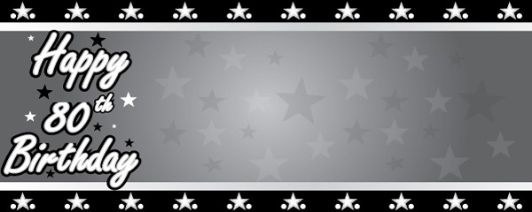 Happy 80th Birthday Faded Stars Design 