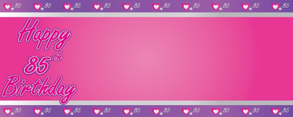 Happy 85th Birthday Pink and Purple Hearts Design 