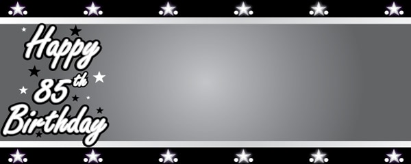 Happy 85th Birthday Silver Stars Design 