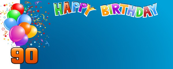 Happy 90th Balloon & Confetti Design