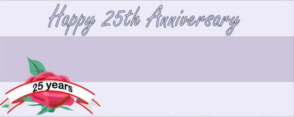 Happy 25th Silver Anniversary Red Rose