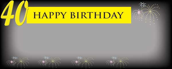 Happy 40th Birthday Black and Yellow Design