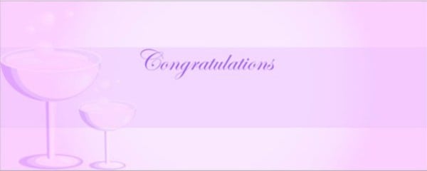 Pink Congratulations Toasting Glass Small Personalised Banner -4ft x 2ft