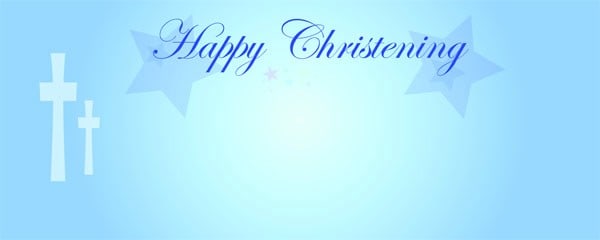 Happy Christening Blue Star Small Personalised Banner - 4ft x 2ft