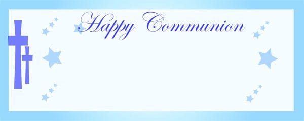 Happy Communion Blue Star Small Personalised Banner - 4ft x 2ft