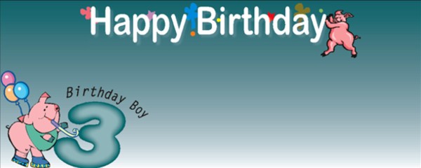 Happy 3rd Birthday Piggy Party Design