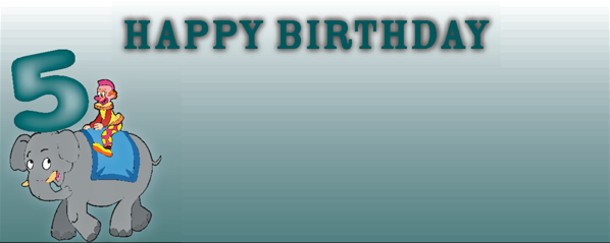 Happy 5th Birthday Elephant Design