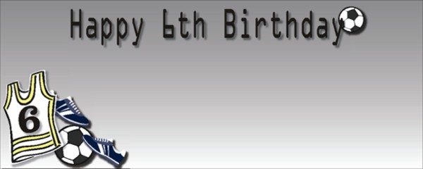 Happy 6th Birthday Soccer Medium Design