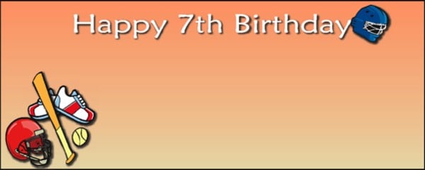 Happy 7th Birthday Baseball Design