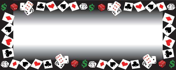 Cards, Dice and Dollars Medium Personalised Banner - 6ft x 2.25ft