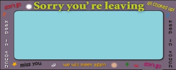 Sorry your Leaving Lilac and Blue Design