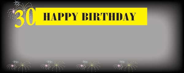 Happy 30th Birthday Black and Yellow  Design