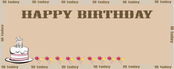 18 Today Happy Birthday Brown Cake and Balloons
