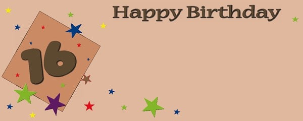 Happy 16th Birthday Pink Square
