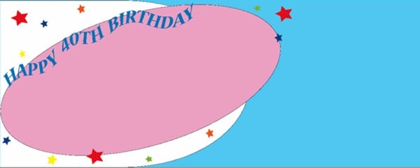 Happy 40th Birthday Baby Blue and Pink Disc Personalised Banner