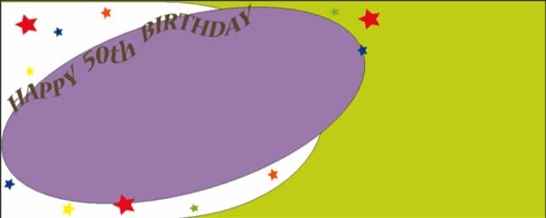 Happy 50th Birthday Green and Lilac Disc Personalised Banner