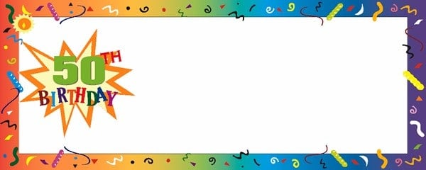 Happy 50th Birthday Confetti Small Personalised Banner - 4ft x 2ft