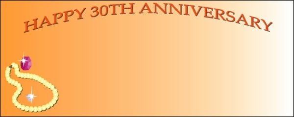 Happy 30th Pearl Anniversary Pearls and Jewels Personalised Banner