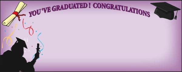 Congratulations You've Graduated Purple Mortar Board and Scroll