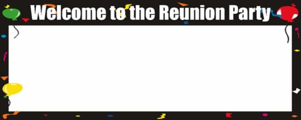 Welcome to the Reunion Party Balloons Personalised Banner
