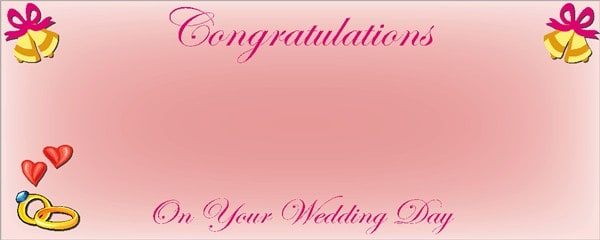 Congratulations on Your Wedding Day Pink Hearts, Bells and Ring