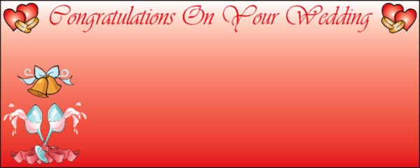 Congratulations On Your Wedding Red Hearts, Bells and Bubbly