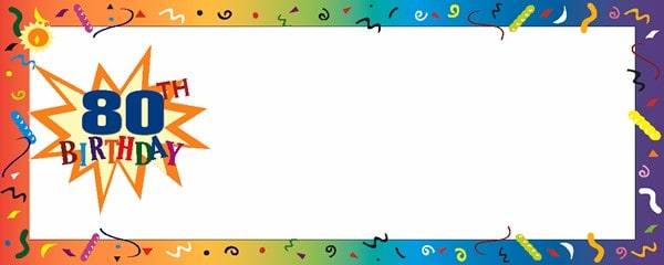 Happy 80th Birthday Confetti Medium Personalised Banner - 6ft x 2.25ft