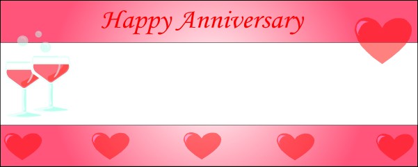 Happy Anniversary Red Heart and Martini Personalised Banner