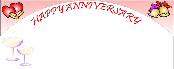 Happy Anniversary Pink Arch With Hearts and Rings Personalised Banner